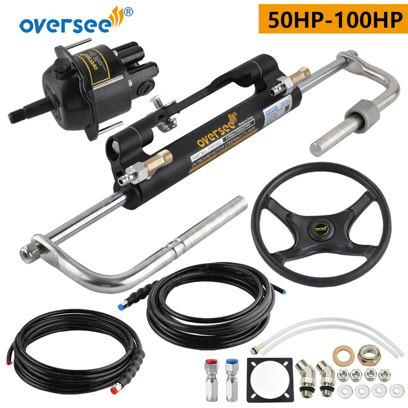 50HP-100HP Boat Hydraulic Steering Cylinder Kit For Yamaha Mercury Outboard Yacht Steering Boat Accessories