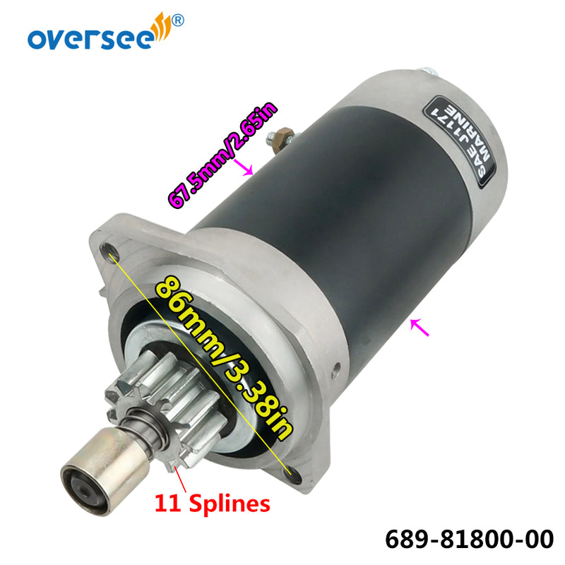 689-81800; 689-81800-13; 689-81800-12; 61N-81800; 61T 61N 695 69S Starter Motor Replacement For Yamaha 25HP 30HP 2 Stroke Outboard Engine