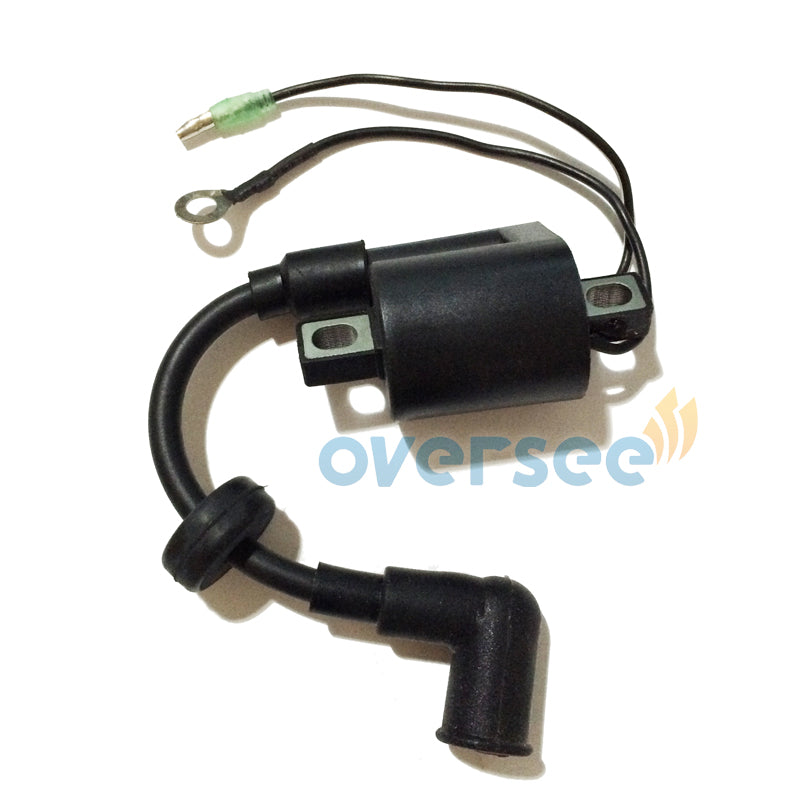 Oversee Marine 6E0-85570-00; 6E0-85570-10 Ignition Coil With Cap Replacement For Yamaha Parsun Powertec Seapro 4HP 5HP 2 Stroke Outboard Engine