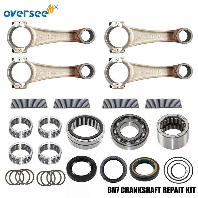 6N7-11411 CRANKSHAFT REPAIT KIT & Bearing for Yamaha 115HP 130HP V4 Outboard 6E5-11650-01